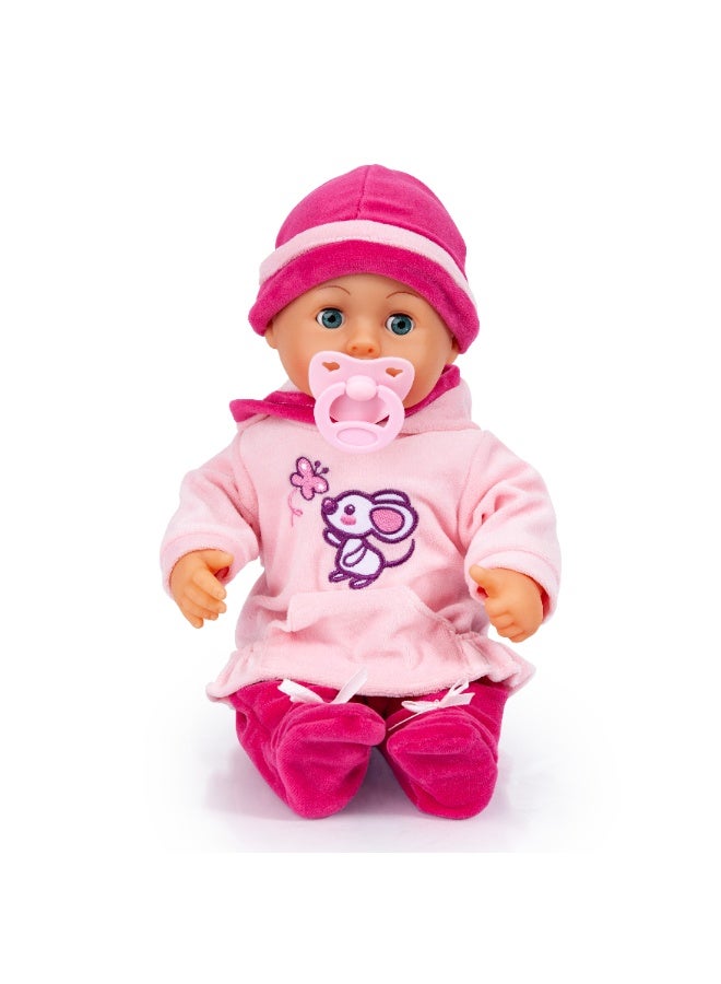 Bayer Design 93824BD First Words, 24 Baby Sounds with Closing Eyes, Pink with Mouse - Image 2