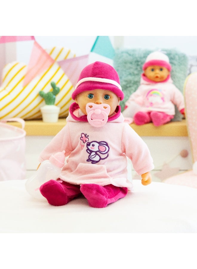 Bayer Design 93824BD First Words, 24 Baby Sounds with Closing Eyes, Pink with Mouse - Image 3