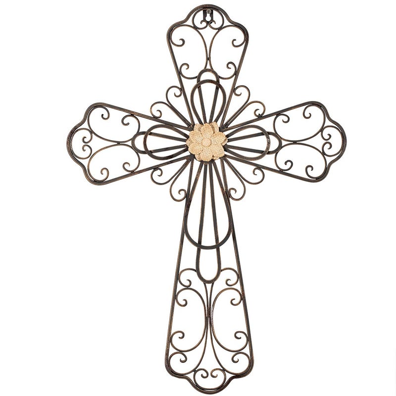 Retrome Large Metal Layered Crosses Wall Decor, 24" H