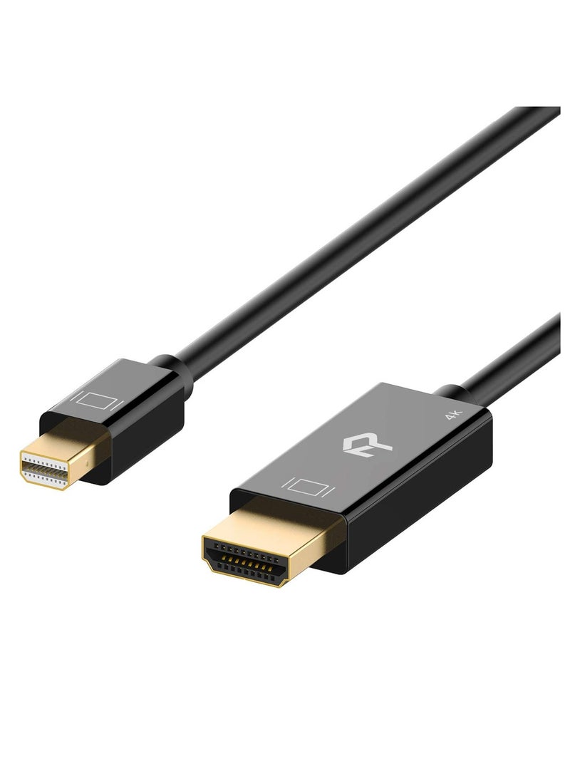 Generic Mini DisplayPort (Mini DP) to HDMI Cable, 6 Feet, Black  - Image 1
