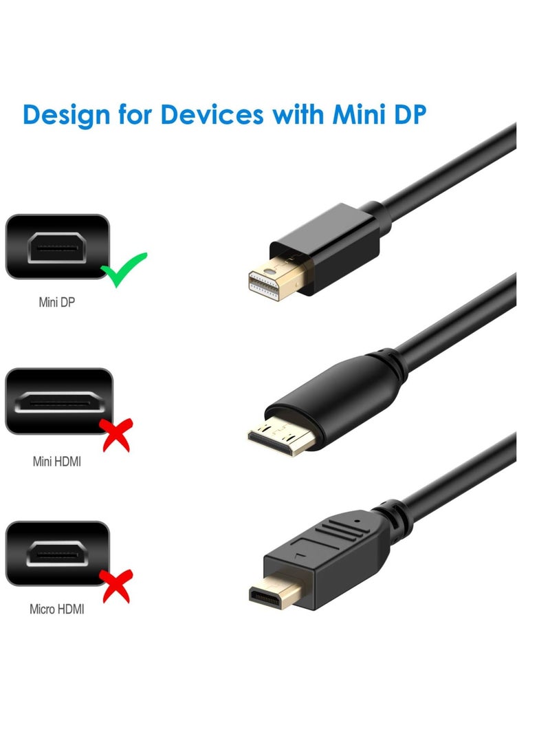 Generic Mini DisplayPort (Mini DP) to HDMI Cable, 6 Feet, Black  - Image 2