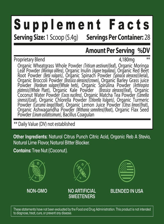 ColonBroom Superfood Greens Powder Supplement | Super Greens Juice Powder with Probiotics, Prebiotics, Spirulina & Chlorella | Natural for Energy, Immunity, Digestion & Detox Support | 28 Servings - Image 4