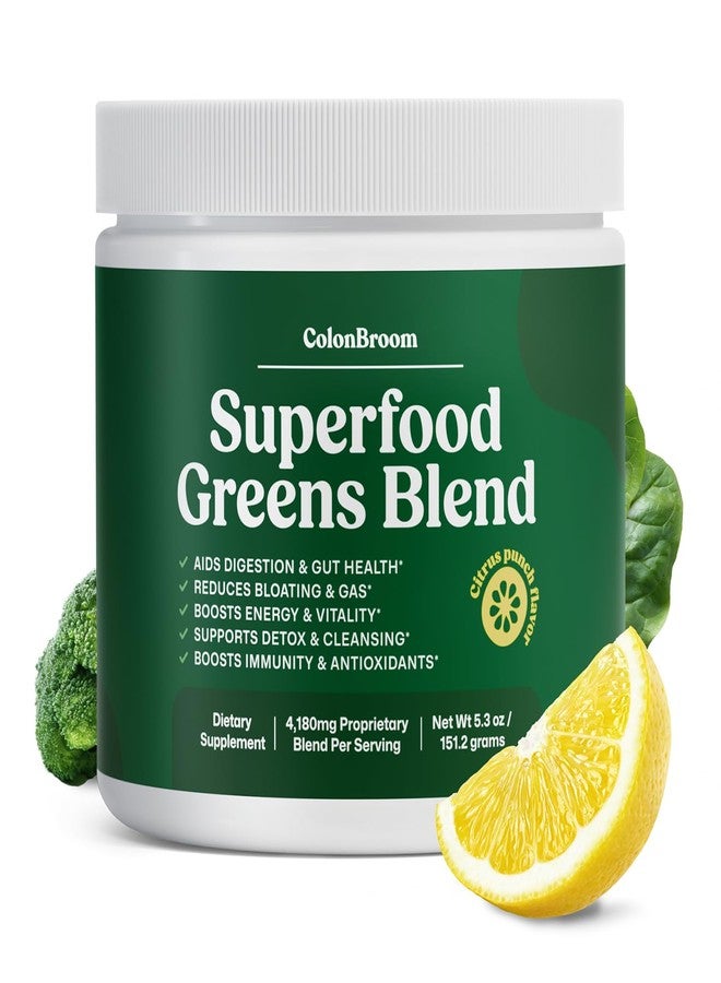 ColonBroom Superfood Greens Powder Supplement | Super Greens Juice Powder with Probiotics, Prebiotics, Spirulina & Chlorella | Natural for Energy, Immunity, Digestion & Detox Support | 28 Servings - Image 1