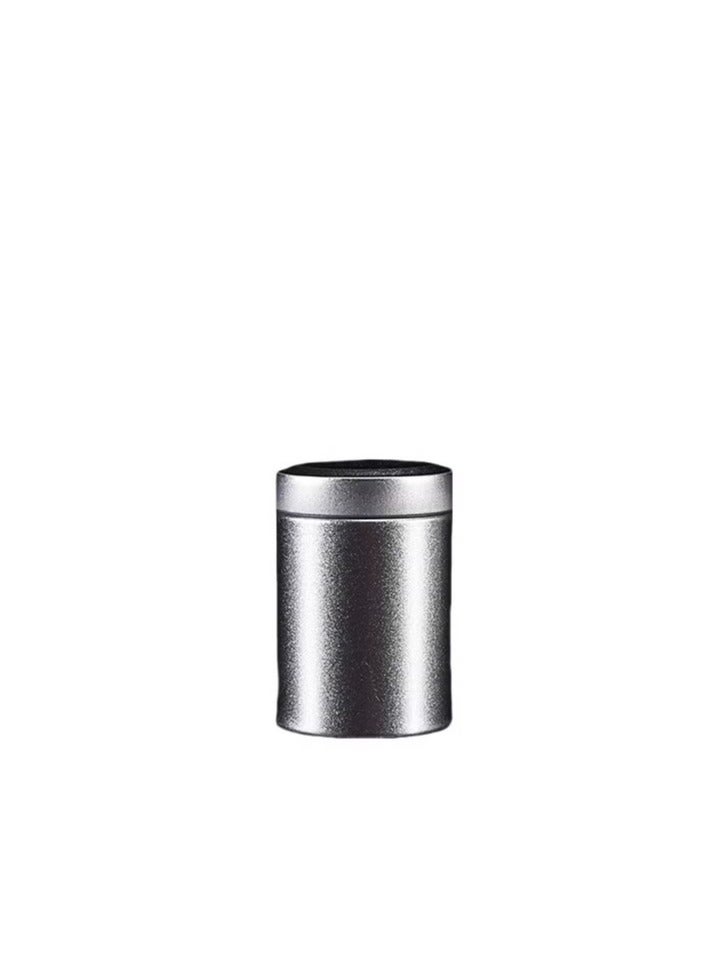 2-piece portable mini stainless steel tea can. Small round metal tea box for black tea and green tea (4.5 * 6.5cm, frosted gold+frosted silver) - Image 3