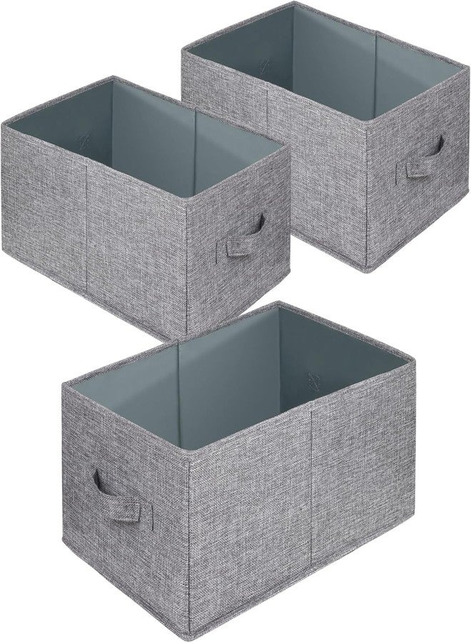 Votvy Fabric Storage Bins for Shelves, 3 Pack, 18.5 x 11 x 7.8 cm, Foldable Closet Organizers - Image 1