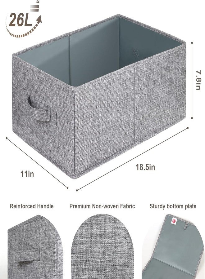 Votvy Fabric Storage Bins for Shelves, 3 Pack, 18.5 x 11 x 7.8 cm, Foldable Closet Organizers - Image 4