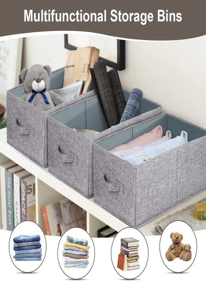 Votvy Fabric Storage Bins for Shelves, 3 Pack, 18.5 x 11 x 7.8 cm, Foldable Closet Organizers - Image 5