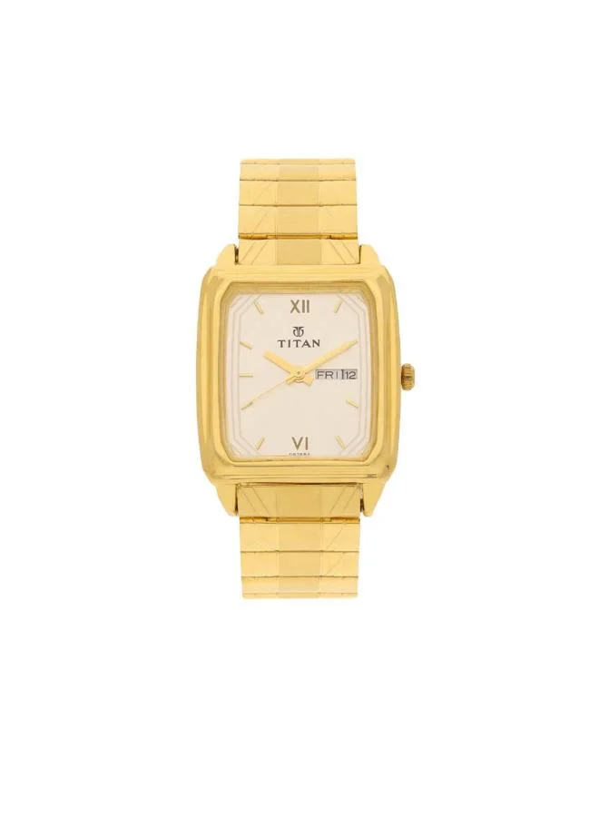 تيتان Men Analog Display Watch With Gold Metal Strap - 1581YM04