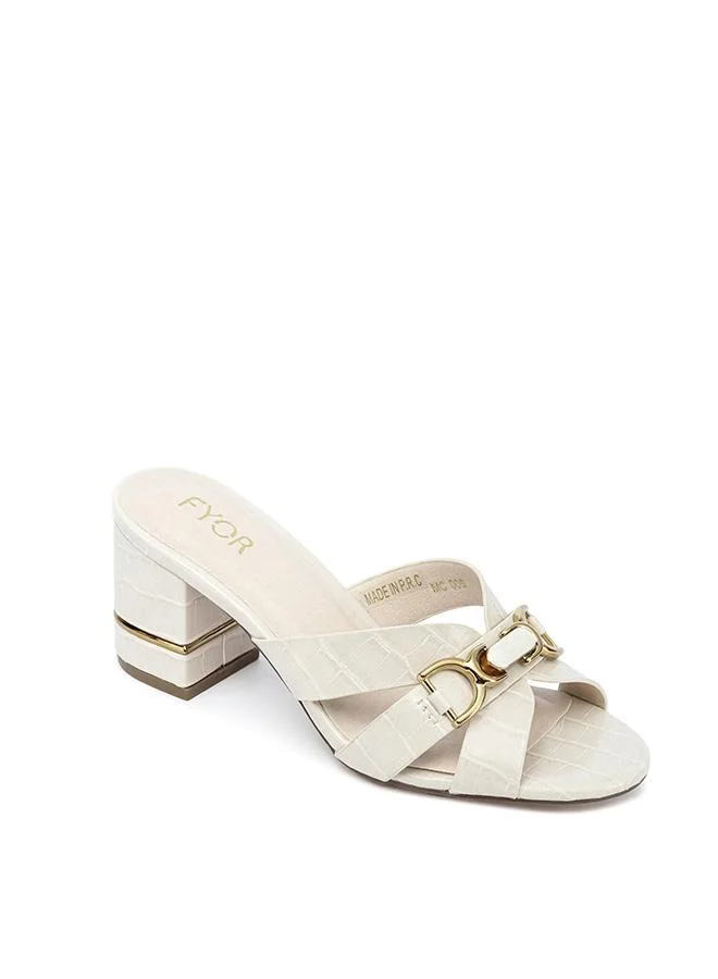 Fyor Stylish Croc-Embossed Block Mule MC 005