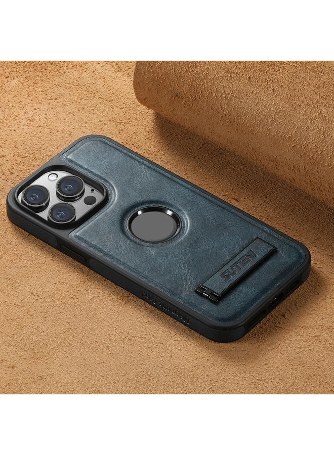 Suteni Case For iPhone 14 Plus G2 Magsafe Oil Wax Leather Back Phone Case with Holder - Image 4