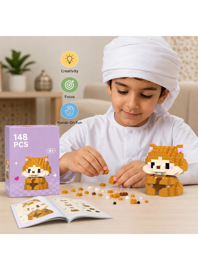 1 Set 148 Pcs Hamster Shaped Micro Building Blocks, DIY Educational Assembly Toy With Fixed Dimensions, For Hands-on Ability Training Of Children Aged 6 And Above - Image 5