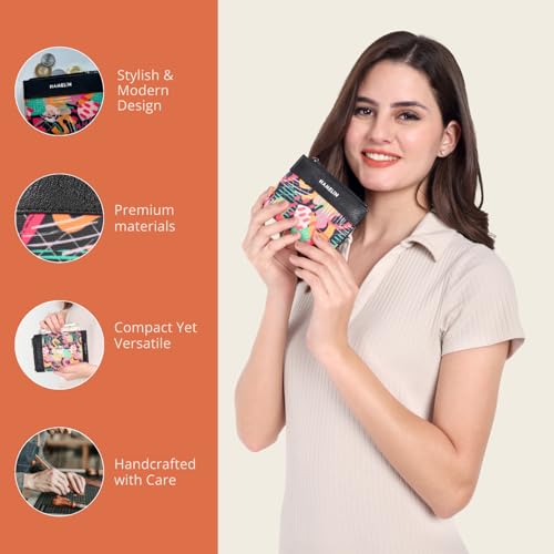 HAMELIN Women’s Wallet | Slim Card Holder Wallet for Women Stylish | Compact Ladies Purse with Card Holder | Small Purse |Versatile Mini Wallets for Girls | Abstract Joy - Image 2