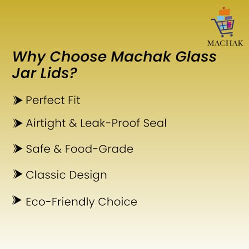 Machak Glass Jar Lids Only 82mm For 82 mm Mouth Jars (Golden, 12) - Image 4