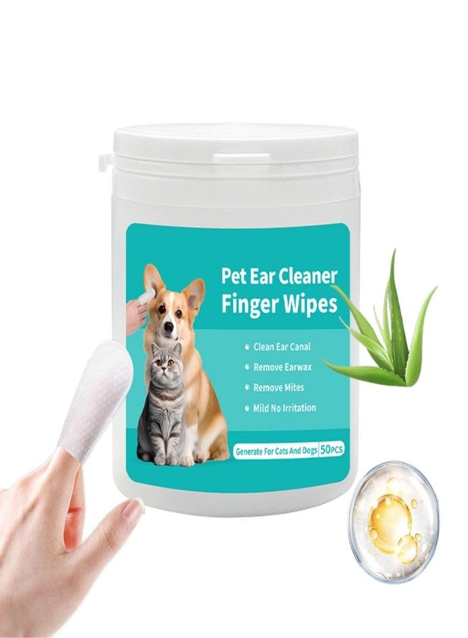 CINOKAI-Dog Ear Wipes, Ear Wipes for Dogs and Cats, Ear Finger Wipes for Dogs, Cat Ear Wipes, Dog Ear Cleaner Wipes, Dog Ear Cleaning Wipes for Pets，50 Counts - Image 1