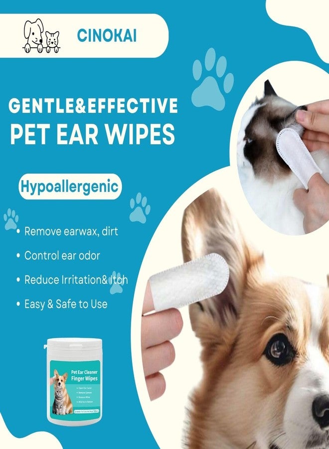 CINOKAI-Dog Ear Wipes, Ear Wipes for Dogs and Cats, Ear Finger Wipes for Dogs, Cat Ear Wipes, Dog Ear Cleaner Wipes, Dog Ear Cleaning Wipes for Pets，50 Counts - Image 5