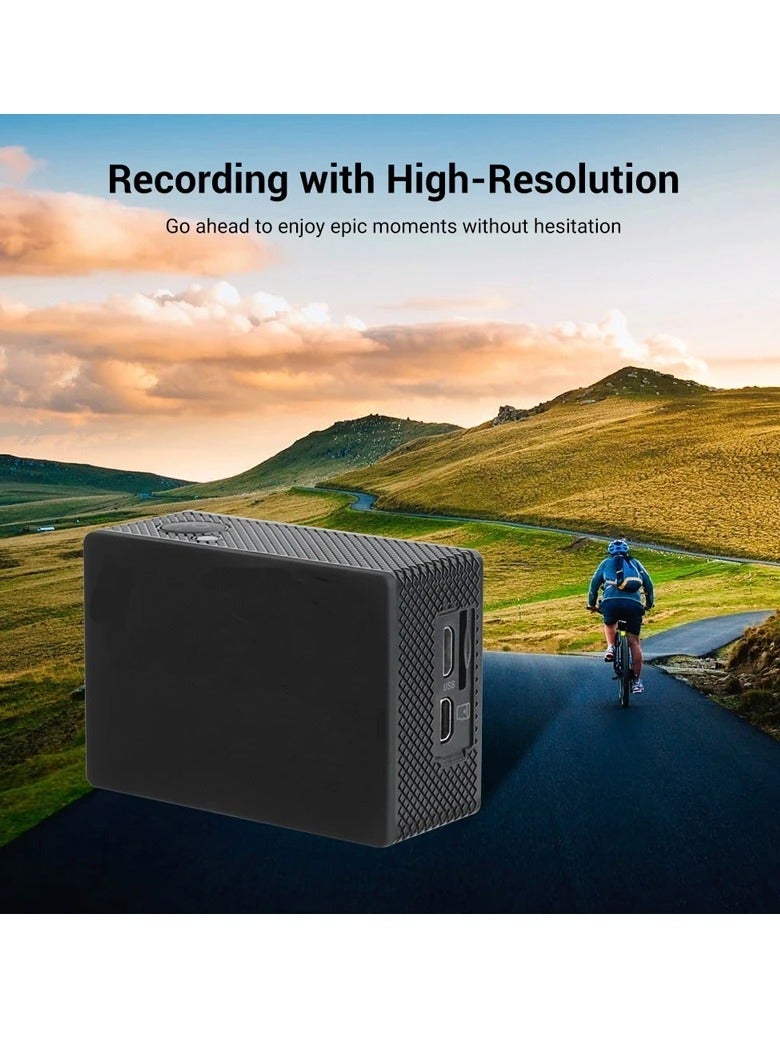 ارواق كاميرا أكشن، كاميرا واي فاي متعددة الوظائف مقاومة للماء تحت الماء، كاميرا فيديو فائقة الدقة للتحكم عن بعد، كاميرا تسجيل فيديو خوذة قابلة لإعادة الشحن لمدونات الفيديو، (قطعة واحدة، أزرق) - Image 4