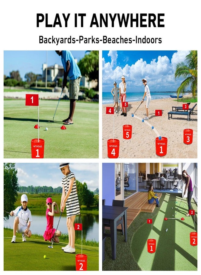 WTVIDAS Bucket Golf Yard Games 9 Hole Bundle - Outdoor Golf Games for All Ages.Play Outdoors, Yards, Beach, Park, Backyard. Includes 2 Right-Handed Clubs - Image 4
