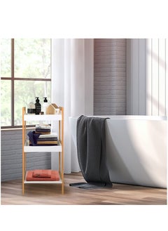 LINGWEI Bathroom Stand Wooden 3 Layer Corner Shelf Bathroom Organizer Kitchen Storage Stand Free Standing Sink Organizer  - Image 4