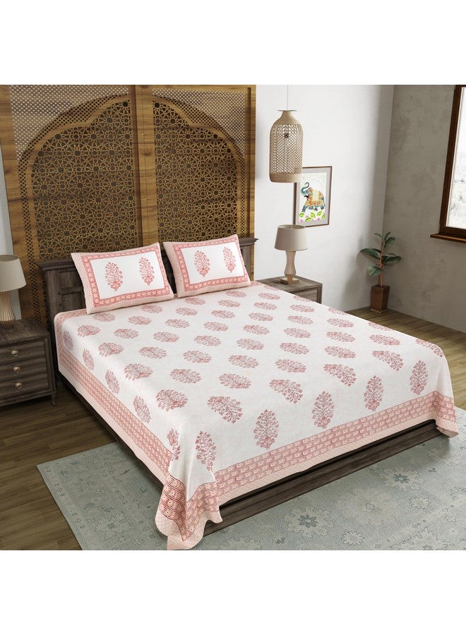 BLOCKS OF INDIA أغطية سرير ملكية من القطن 200 TC مطبوعة يدويًا (وعاء ماروني) من BLOCKS OF INDIA - Image 3