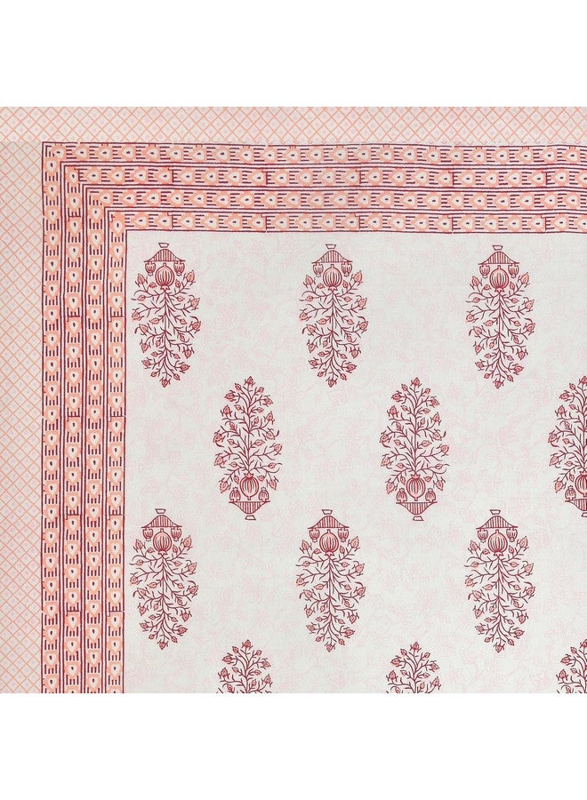 BLOCKS OF INDIA أغطية سرير ملكية من القطن 200 TC مطبوعة يدويًا (وعاء ماروني) من BLOCKS OF INDIA - Image 4