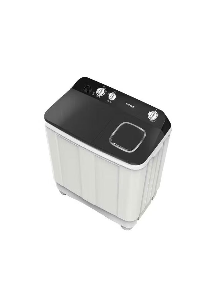 TORNADO Washing Machine Half Auto 10 Kg Pump White x Black TMH-HS10CP(WK)  - Image 1