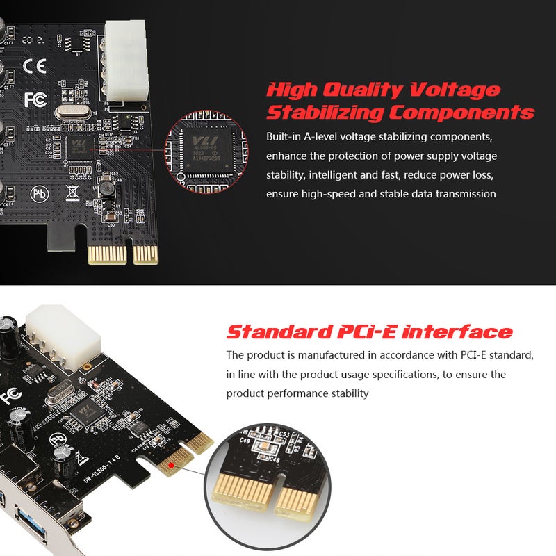 PCI-E To 4 Pin Power Interface Expansion Card For Desktop PC Multicolour - Image 3