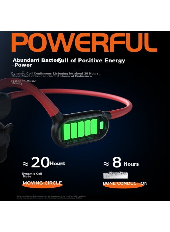 Dacom G150 Upgraded Bone Conduction Bluetooth Headphones, Wireless Non-In Sports Running Cycling Headphones, Suitable For Apple Huawei Android, Black And Red - Image 2
