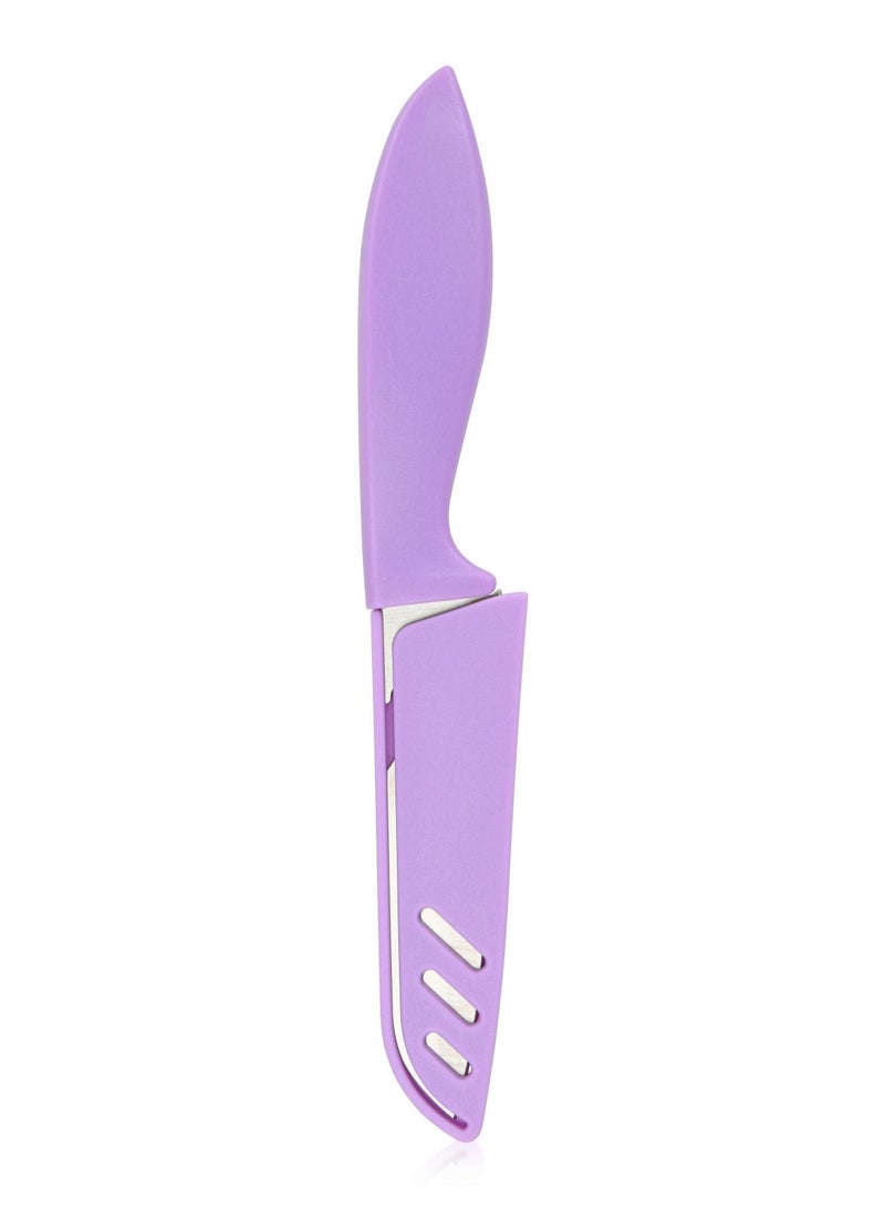 Fissman Utility Vegetable And Fruit Knife With Sheath  Purple 10cm  - Image 1