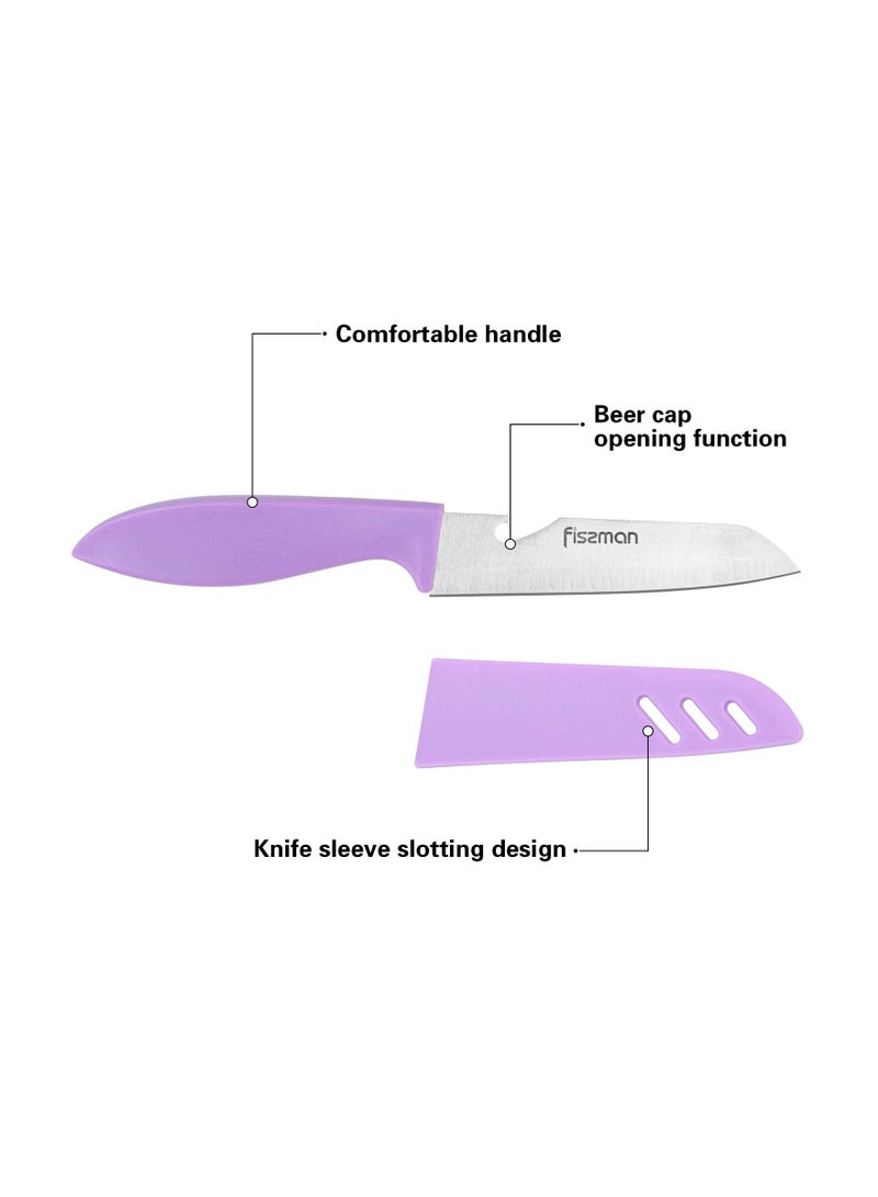 Fissman Utility Vegetable And Fruit Knife With Sheath  Purple 10cm  - Image 3