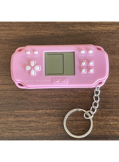 Mini Electronic Game Machine Classic Nostalgic Toy Tetris Game Keychain Ornaments Wholesale-Color:PSP Horizontal Game Machine-macaron Powder