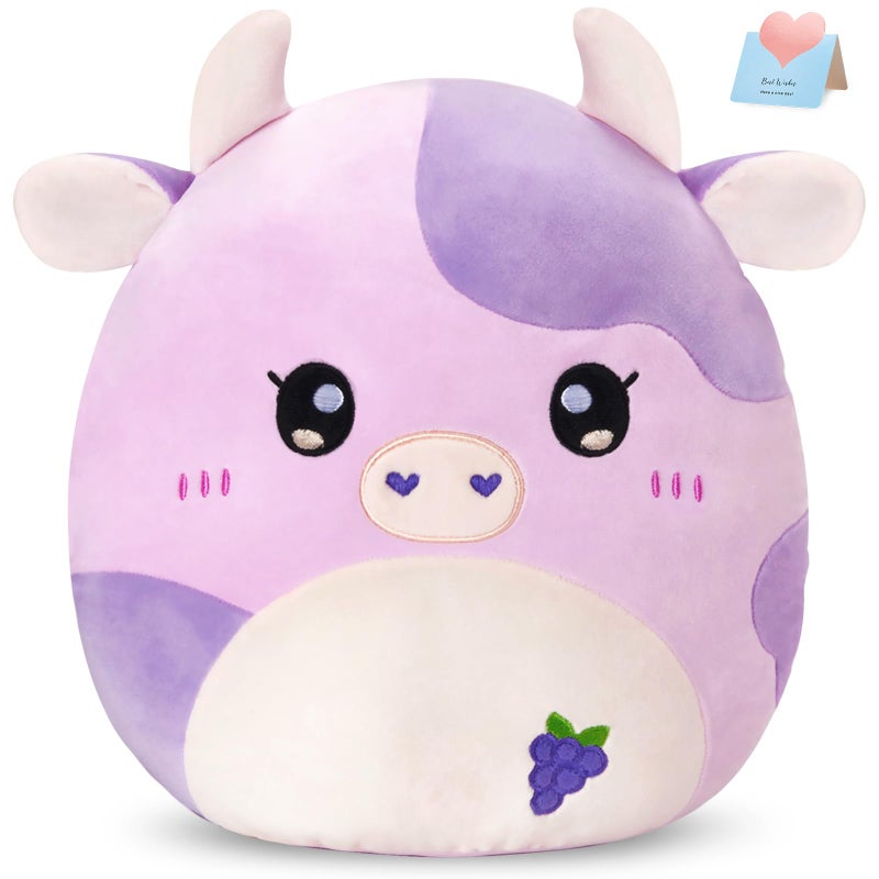 Glow Guards Grape Cow Plush Toy Cute Kawaii Cow Stuffed Animal Pillow Soft Purple Cuddle Toy 12 - Image 3