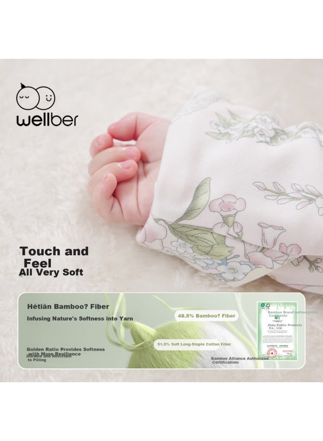 Wellber Infant Sleeping Bag 6-12 Months Baby One-piece Spring Autumn Bamboo Cotton Removable Sleeve Anti-kick Quilt Qimeng S - Image 1