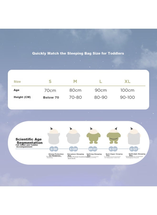 Wellber Infant Sleeping Bag 6-12 Months Baby One-piece Spring Autumn Bamboo Cotton Removable Sleeve Anti-kick Quilt Qimeng S - Image 4