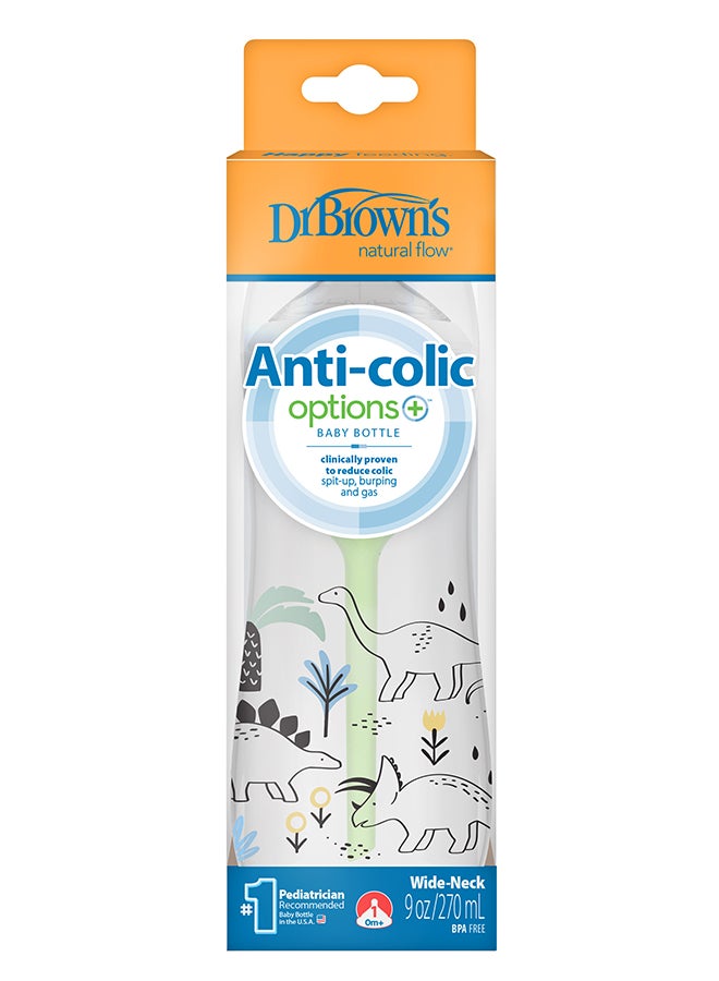 Dr. Brown’s PP W-N Anti-Colic Options+ Designer Baby Bottle 270 ML , Multi Dinosaurs Design, 1 Piece - Image 2
