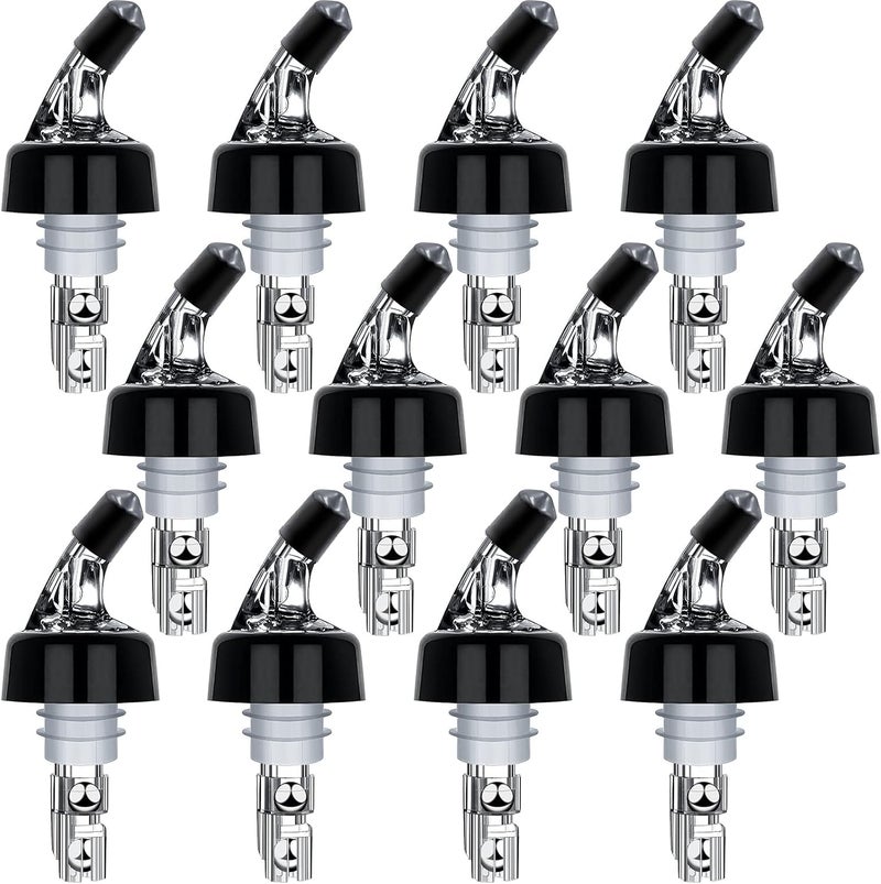LINALL Automatic Measured Bottle Pourers Pack of 12 Liquor Bottle Pourers 1 oz (30 mL) Quick Shot Spirit Measure Wine Pourer Spouts Drinks Wine Cocktail Whiskey Dispenser Bartender Home Bar Tools (12pcs) - Image 1