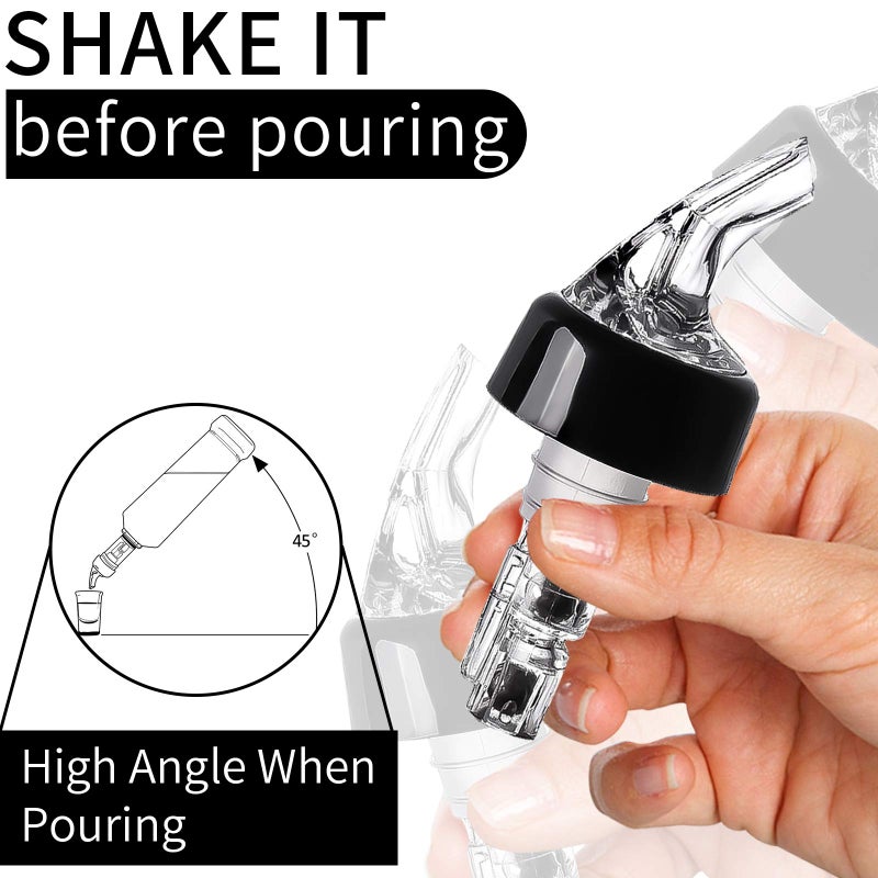 LINALL Automatic Measured Bottle Pourers Pack of 12 Liquor Bottle Pourers 1 oz (30 mL) Quick Shot Spirit Measure Wine Pourer Spouts Drinks Wine Cocktail Whiskey Dispenser Bartender Home Bar Tools (12pcs) - Image 5