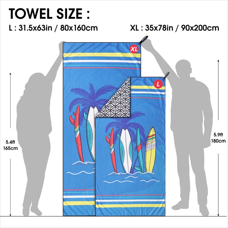 4Monster Microfiber Beach Towel Quick Dry,Super Absorbent Lightweight Travel Towel for Swimmers, Sand Free Camping Towel, Beach Towels for Pool,Swim,Water Sports,Yoga - Image 4