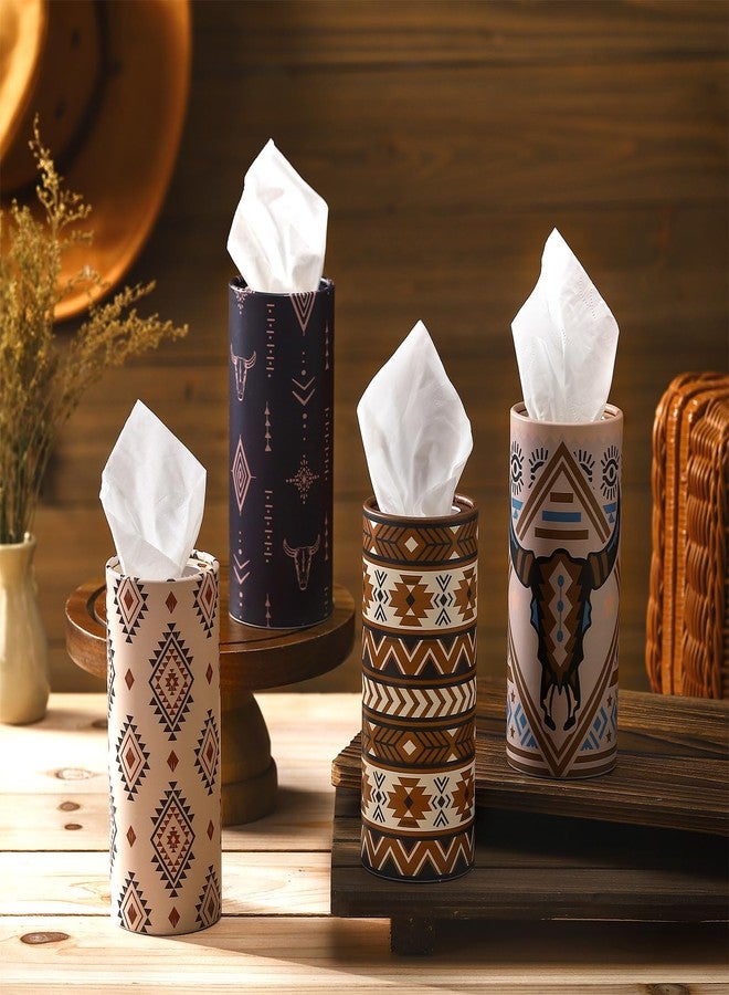 Yoande 4 Pack Car Tissue Holder with Facial Tissues Travel Tissue Tubes Box Round Cylinder Container for Car Cup Holder Home Bathroom Office Wedding Gifts Decor(Daisy) - Image 2