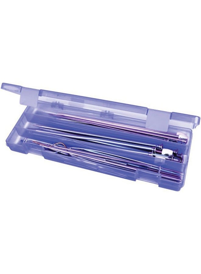 ArtBin 6932AB Hook & Needle Nook, Knitting & Crochet Organizer, [1] Plastic Storage Case, Translucent Periwinkle - Image 1