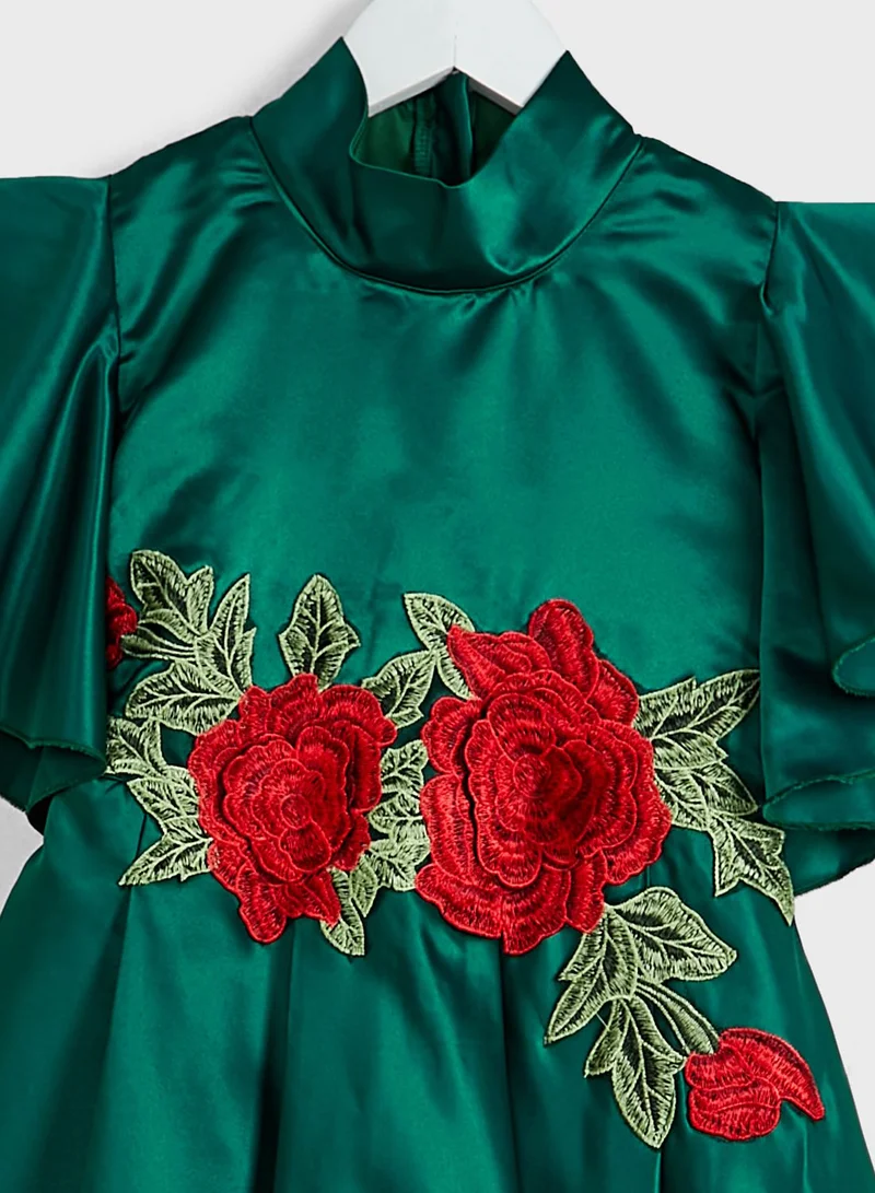 Little Golden Apple Little Embroidery  Dress