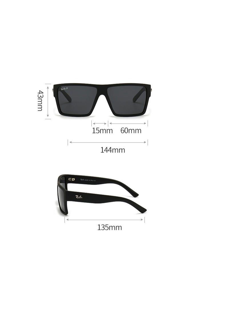 Ray-Ban Ray-Ban Polarized High Quality Glasses Metal High-end Sunglasses Black Frame with UV Lenses  - Image 2