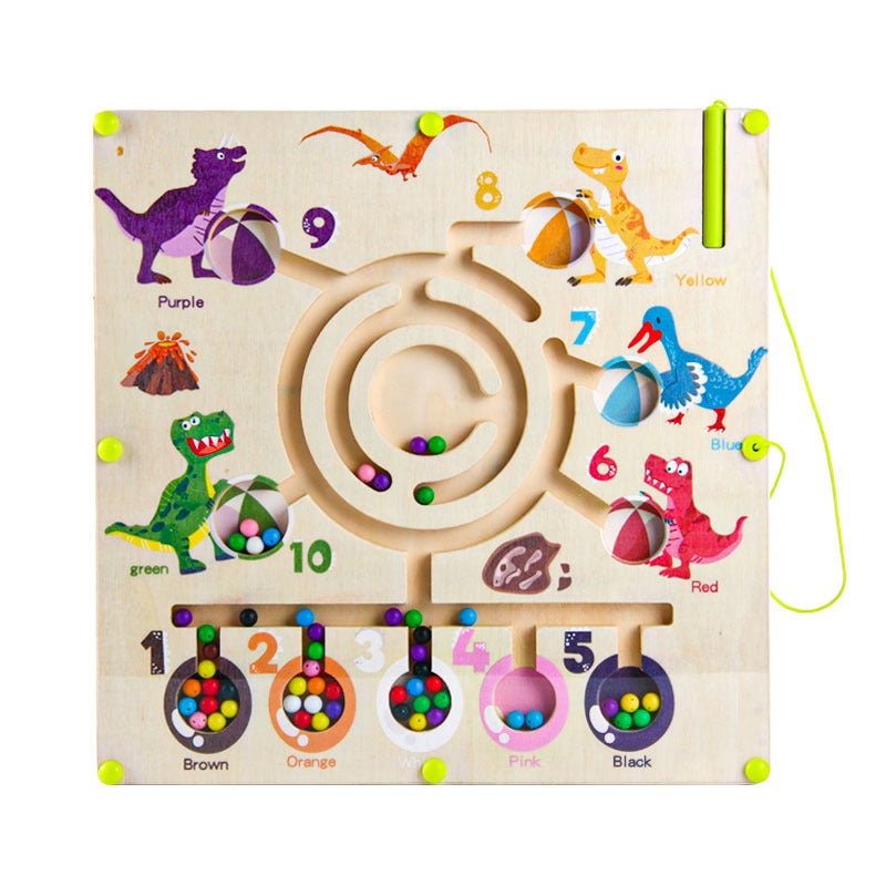 Cpc Kidsren'S Puzzle Puzzle Magnetic Pen Digital Maze Early Education Wooden Color Classification 1--3 Years Old Toys - Image 1