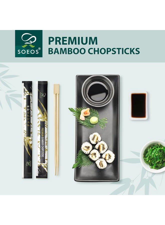 Soeos 50 Chopsticks Disposable Bulk - Natural Wooden Chopsticks & Bamboo Chopstick for Sushi, Takeout, Party - Smooth, Individually Wrapped Single-Use Chopstick (Approx.50 Pairs) - Image 3