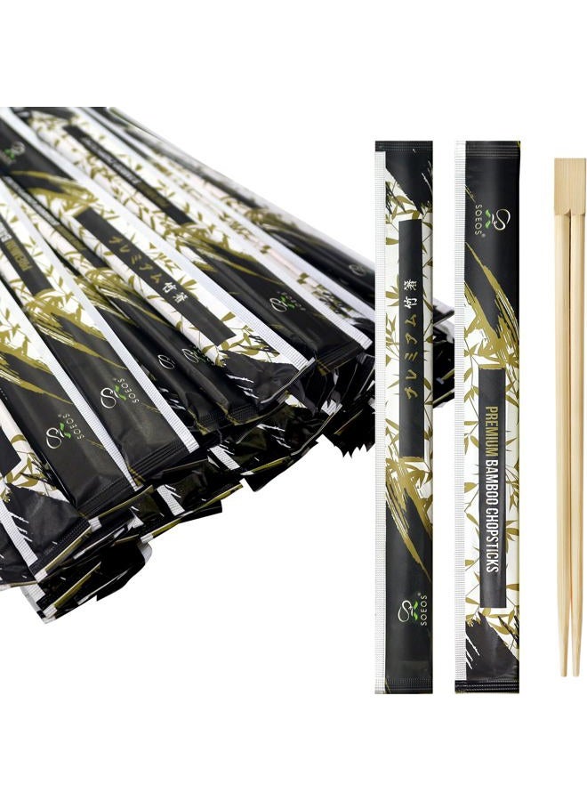 Soeos 50 Chopsticks Disposable Bulk - Natural Wooden Chopsticks & Bamboo Chopstick for Sushi, Takeout, Party - Smooth, Individually Wrapped Single-Use Chopstick (Approx.50 Pairs) - Image 1