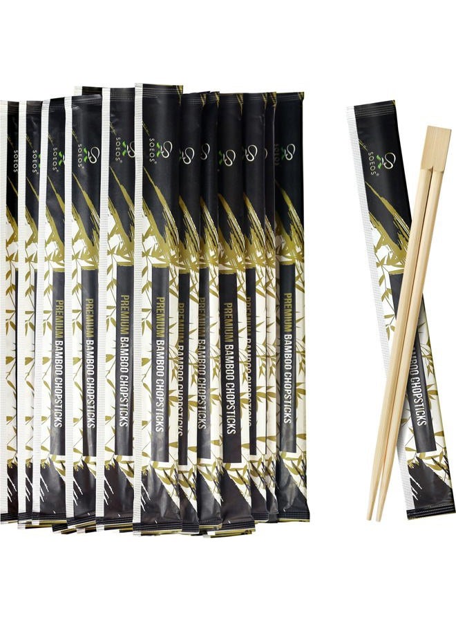 Soeos 50 Chopsticks Disposable Bulk - Natural Wooden Chopsticks & Bamboo Chopstick for Sushi, Takeout, Party - Smooth, Individually Wrapped Single-Use Chopstick (Approx.50 Pairs) - Image 2
