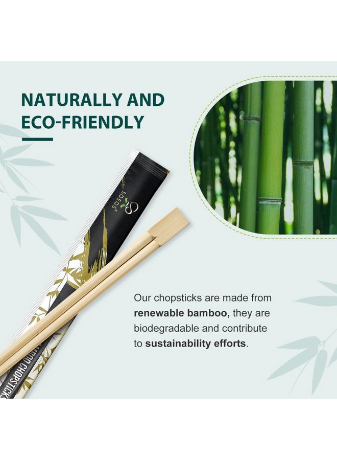 Soeos 50 Chopsticks Disposable Bulk - Natural Wooden Chopsticks & Bamboo Chopstick for Sushi, Takeout, Party - Smooth, Individually Wrapped Single-Use Chopstick (Approx.50 Pairs) - Image 4