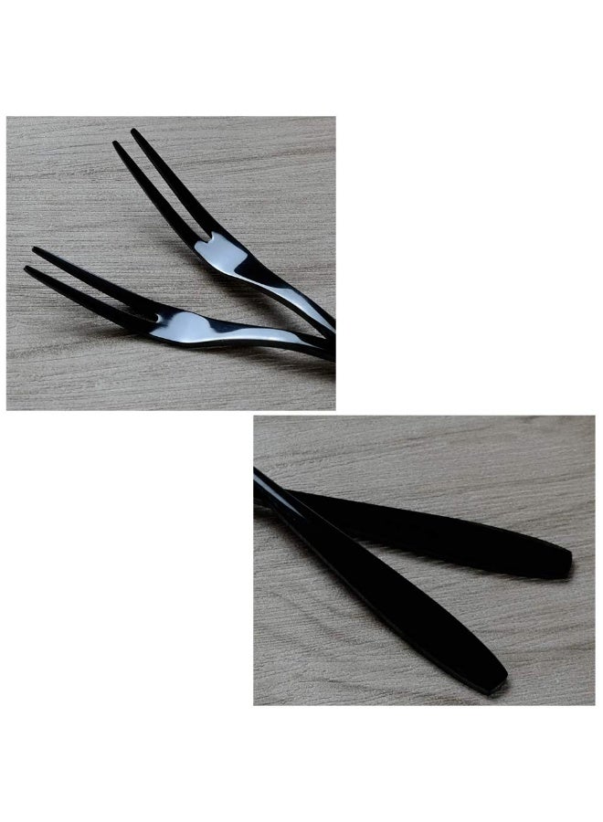 Wekioger 12 Piece Mini Cake Fork, Black Stainless Steel Fruit Fork - Image 5