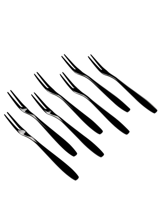 Wekioger 12 Piece Mini Cake Fork, Black Stainless Steel Fruit Fork - Image 1