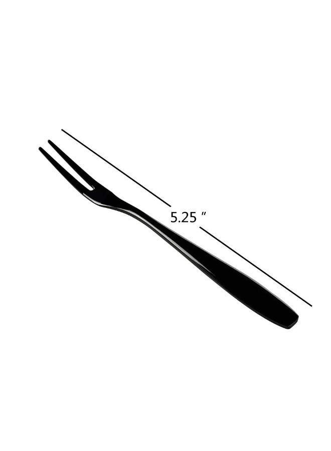 Wekioger 12 Piece Mini Cake Fork, Black Stainless Steel Fruit Fork - Image 2