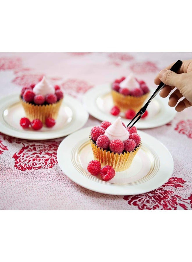 Wekioger 12 Piece Mini Cake Fork, Black Stainless Steel Fruit Fork - Image 3